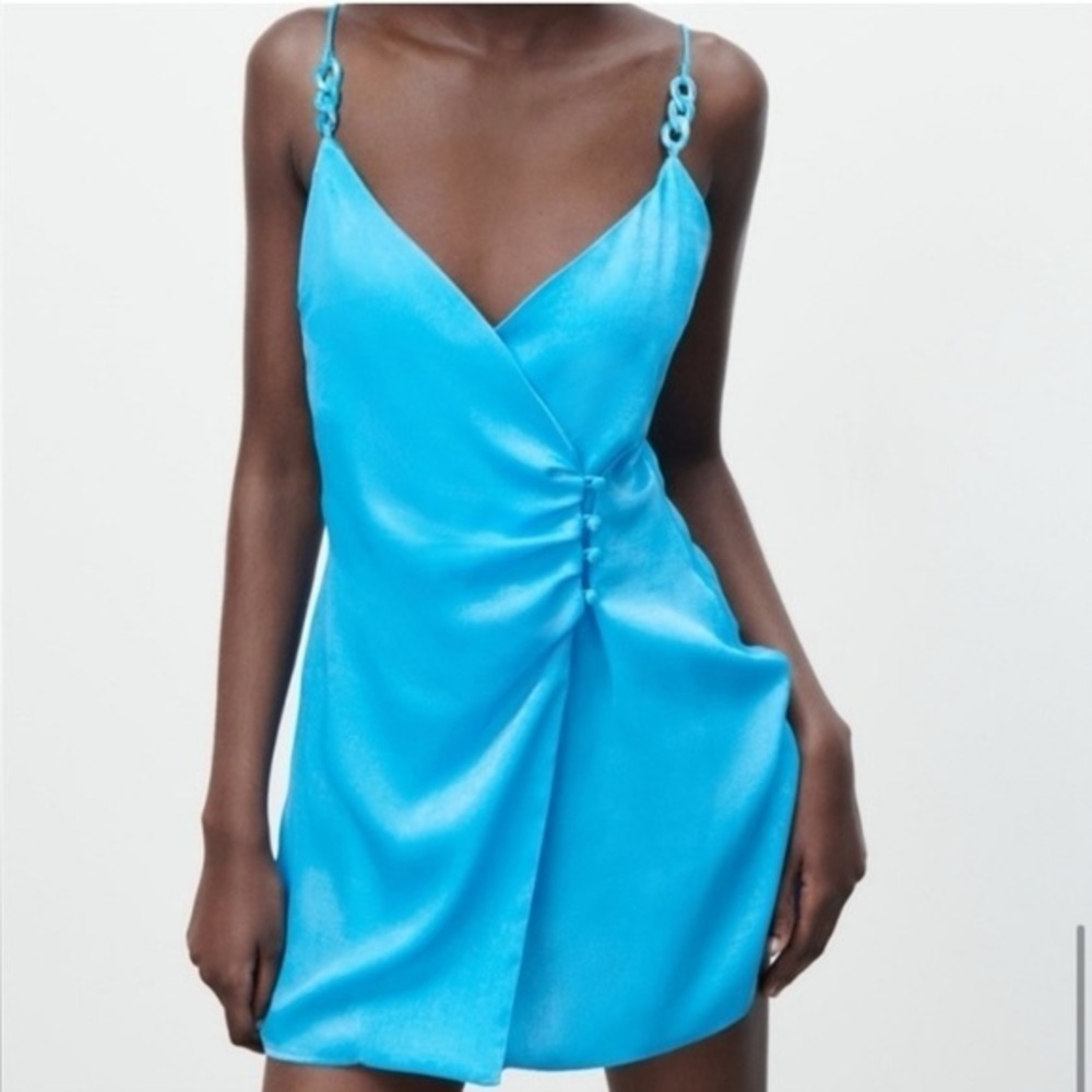 NWT Zara Linked Satin Effect Dress